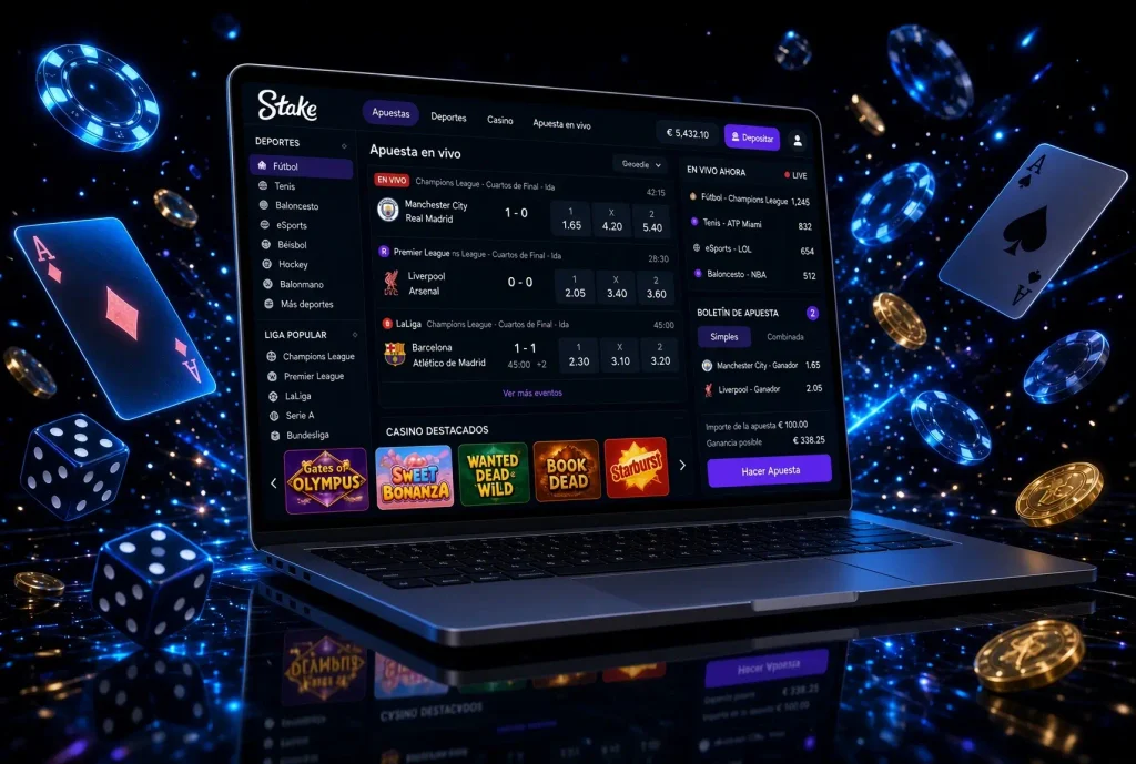 Portátil con la página de inicio de MyStake