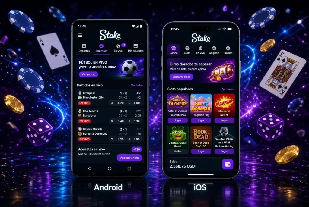 La interfaz de MyStake en teléfonos con diferentes sistemas operativos